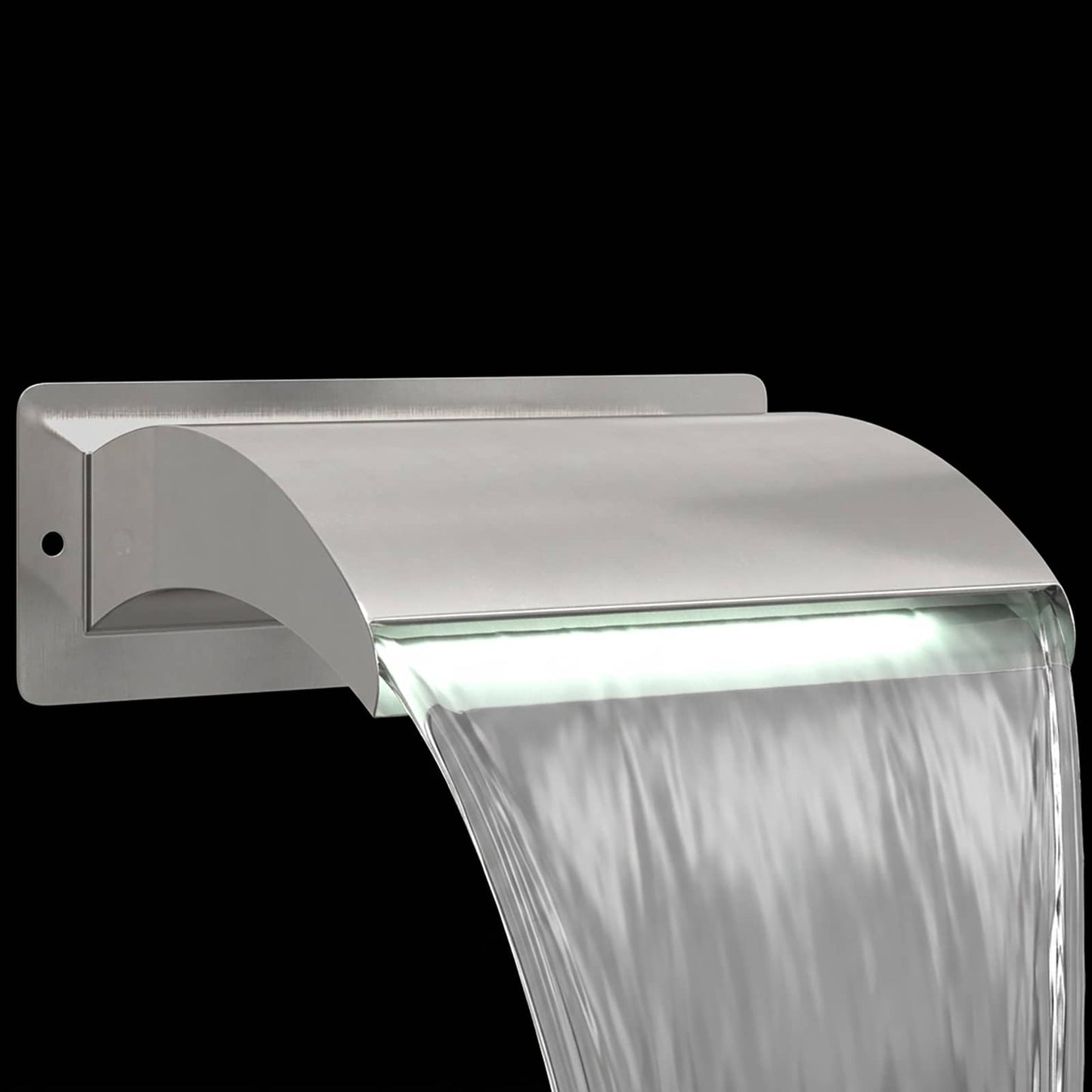 Pool Waterfall with LED Stainless Steel 304 30 x 9 x 26 cm