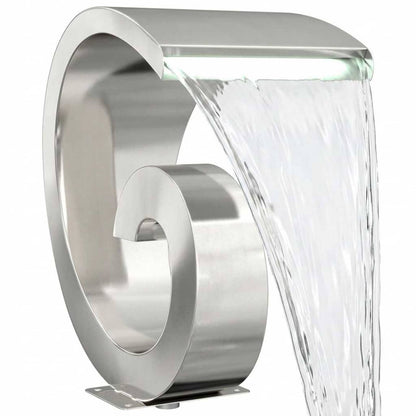 Pool Waterfall with LED Stainless Steel 304 50 x 30 x 53 cm