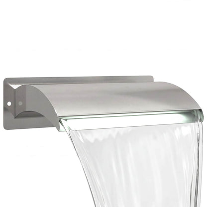 Pool Waterfall with LED Stainless Steel 304 51 x 26 x 13 cm