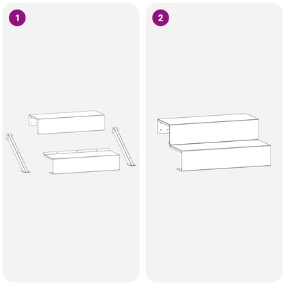 2-Step Garden Stairs 80.5 x 56.5 x 34 cm Steel Black