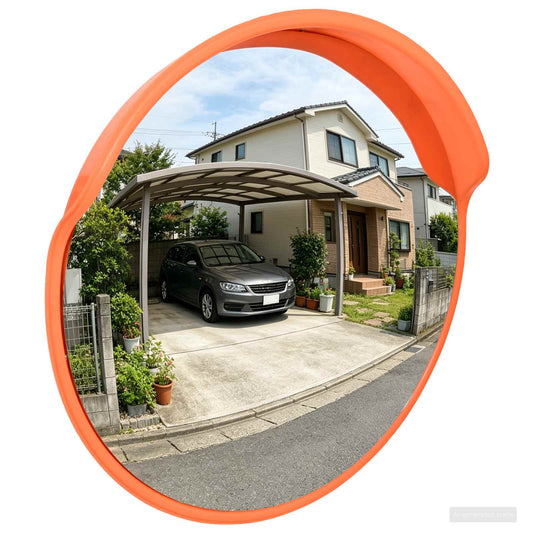 Outdoor Convex Traffic Mirror Orange Ø75 cm Polycarbonate