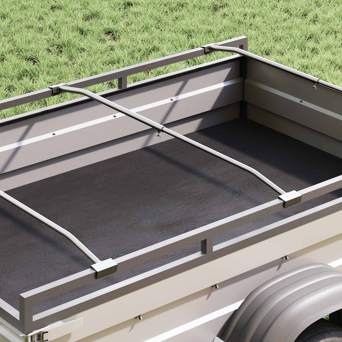 Tarpaulin Bracket for Trailers Silver 102-155 cm Aluminum