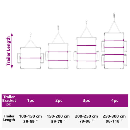 Tarpaulin Bracket for Trailers Silver 136-218 cm