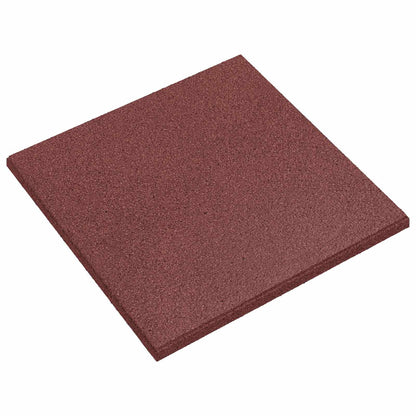 Fall Protection Tiles 12 pcs Red 50 x 50 cm Rubber
