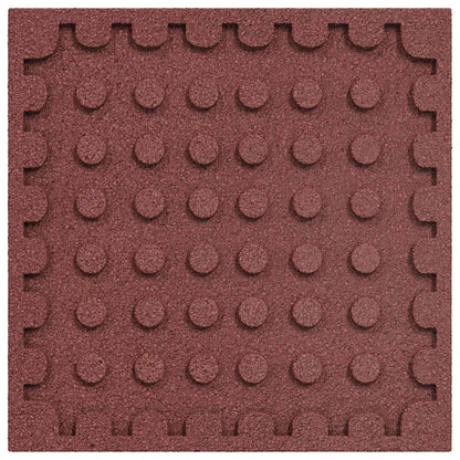 Fall Protection Tiles 24 pcs Red 50 x 50 cm Rubber
