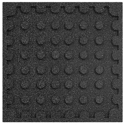 Fall Protection Tiles 12 pcs Black 50 x 50 cm Rubber