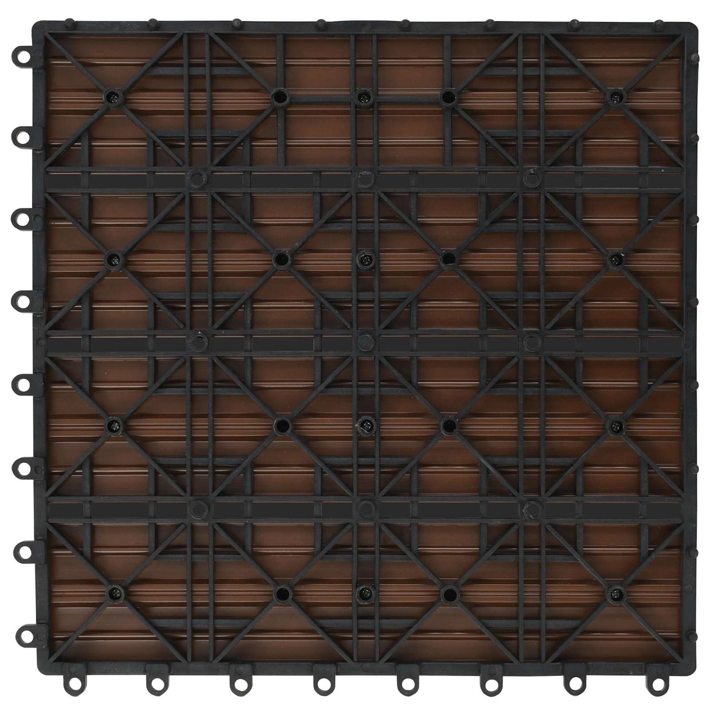 Decking Tile 22 pcs Brown 30 x 30 cm WPC