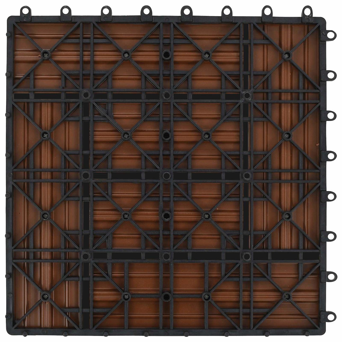 Decking Tile 22 pcs Brown 30 x 30 cm WPC