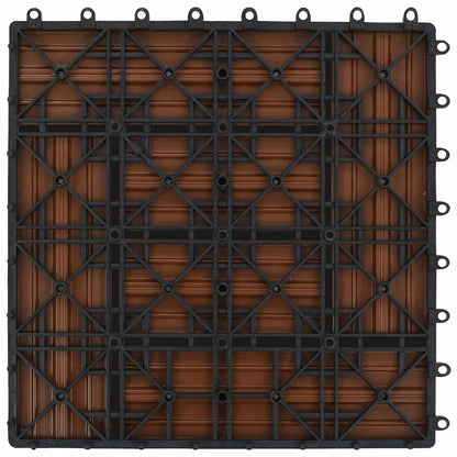 Decking Tile 22 pcs Brown 30 x 30 cm WPC