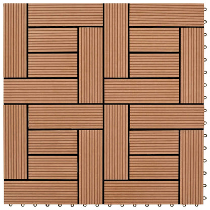 Decking Tile 22 pcs Brown 30 x 30 cm WPC