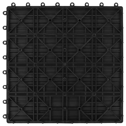 Decking Tile 22 pcs Black 30 x 30 cm WPC