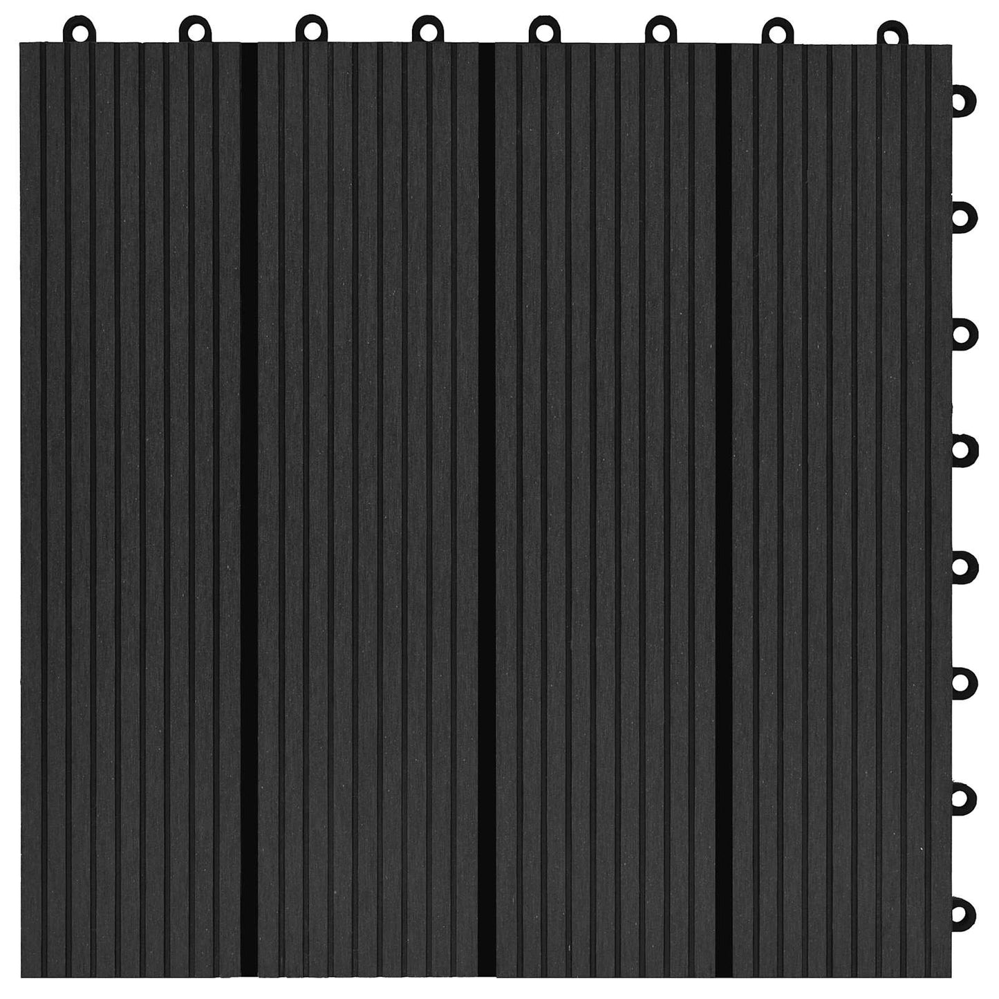 Decking Tile 22 pcs Black 30 x 30 cm WPC
