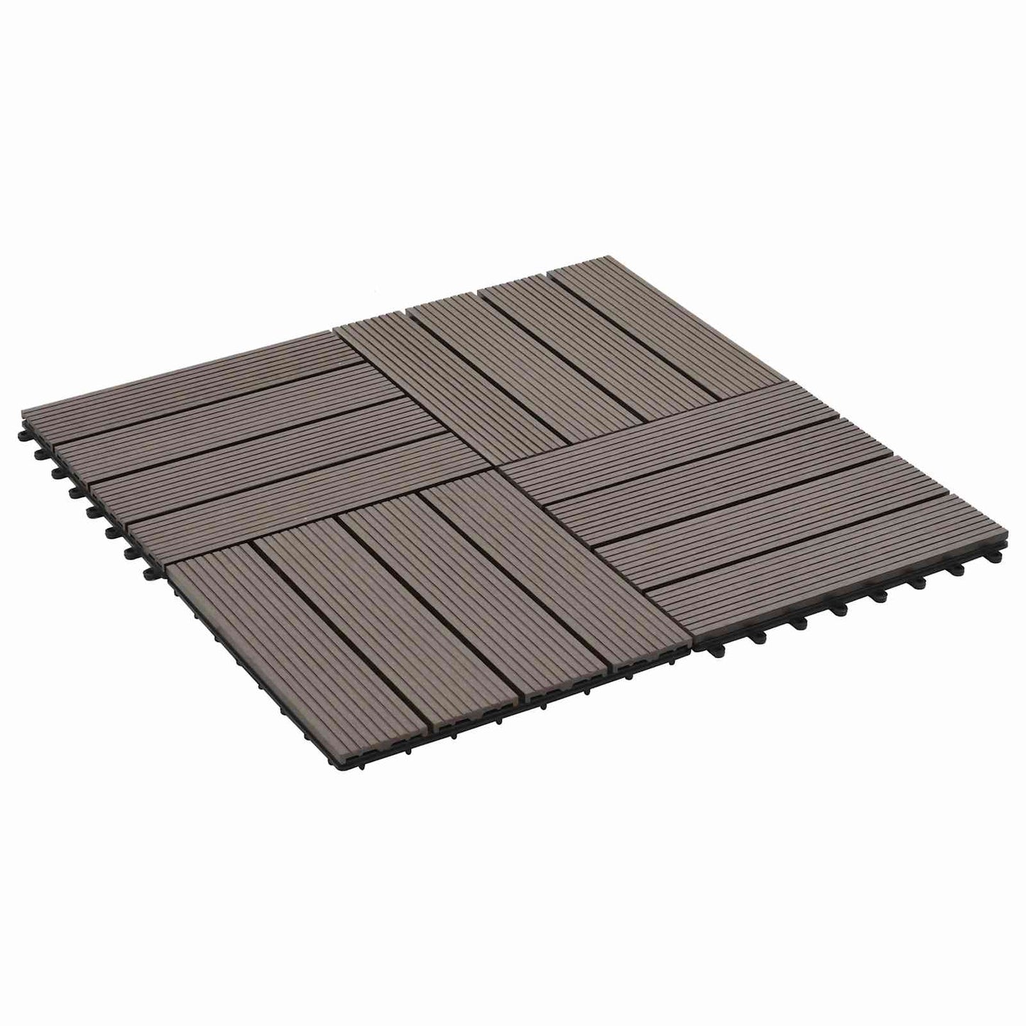 Decking Tile 22 pcs Dark Brown 30 x 30 cm WPC