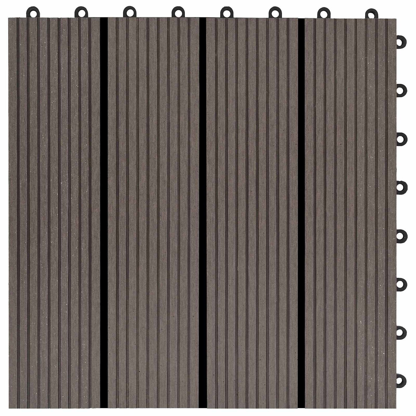 Decking Tile 22 pcs Dark Brown 30 x 30 cm WPC