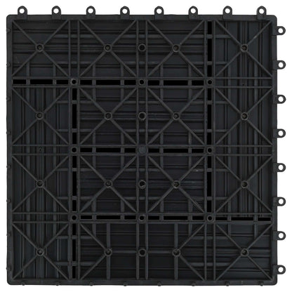 Decking Tile 22 pcs Black 30 x 30 cm WPC
