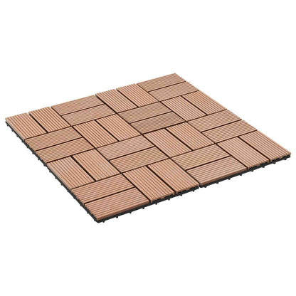 Decking Tile 22 pcs Brown 30 x 30 cm WPC