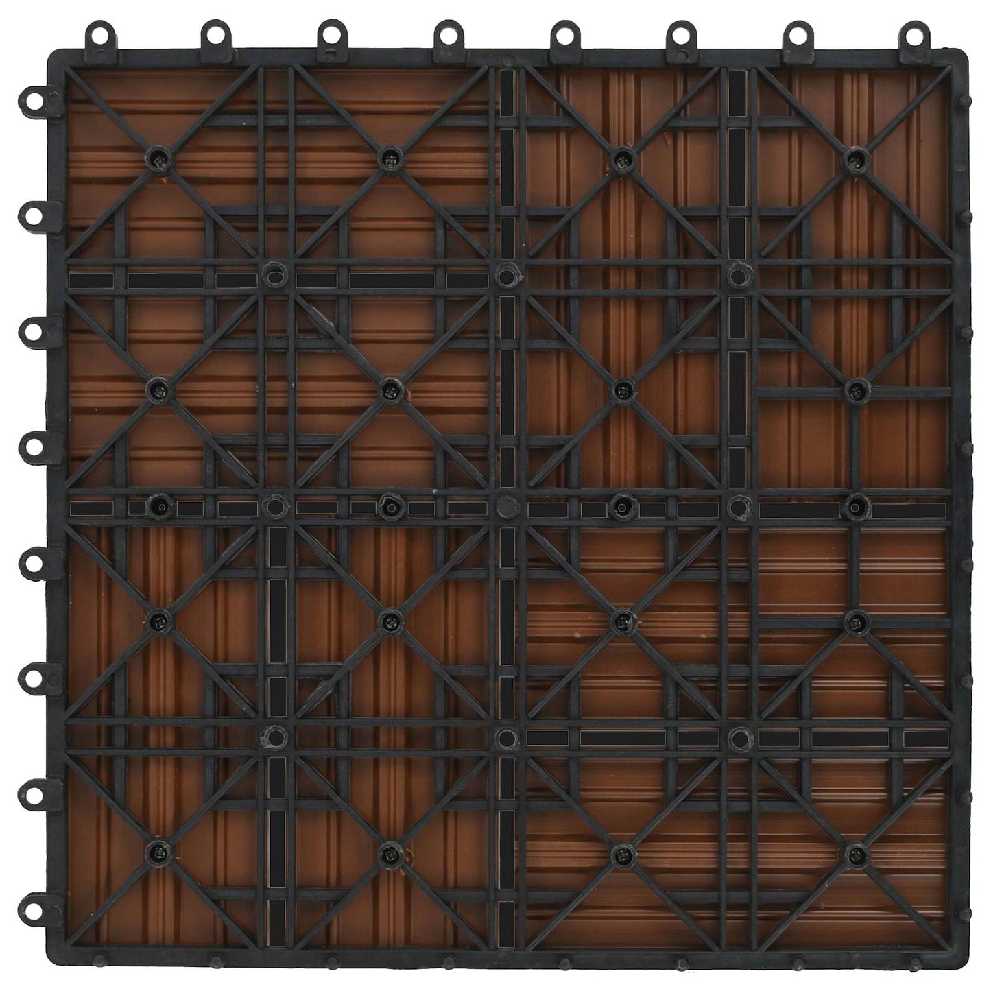 Decking Tile 22 pcs Brown 30 x 30 cm WPC