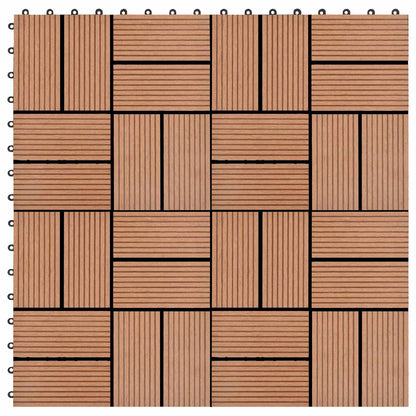 Decking Tile 22 pcs Brown 30 x 30 cm WPC