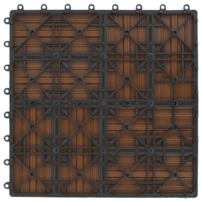 Decking Tile 22 pcs Teak 30 x 30 cm WPC