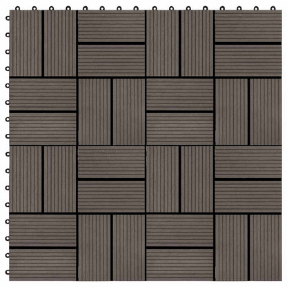 Decking Tile 22 pcs Dark Brown 30 x 30 cm WPC
