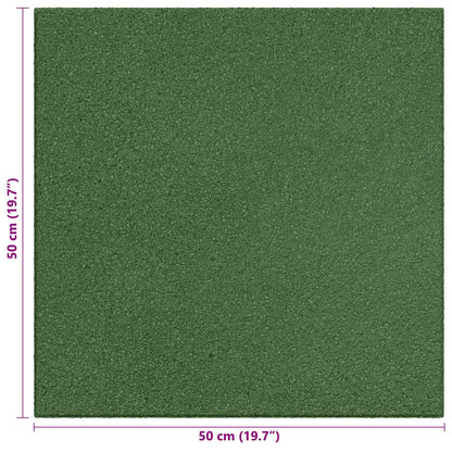 Fall Protection Tiles 18 pcs Green 50 x 50 cm Rubber