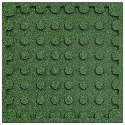 Fall Protection Tiles 24 pcs Green 50 x 50 cm Rubber