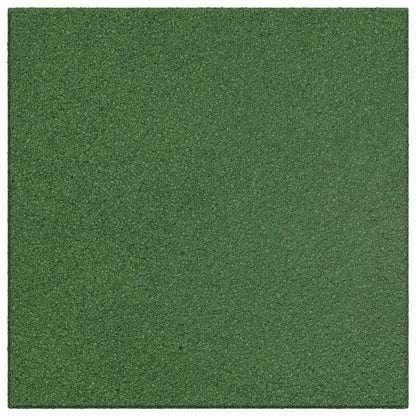 Fall Protection Tiles 24 pcs Green 50 x 50 cm Rubber