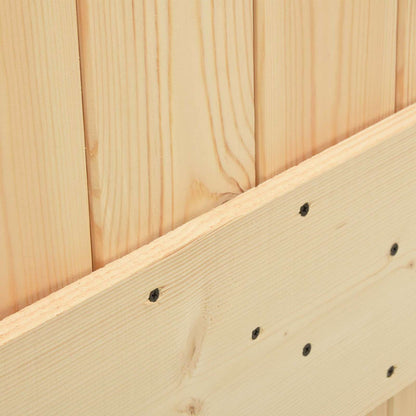 Sliding Door 80 x 210 cm Solid Pine Wood Natural and Black