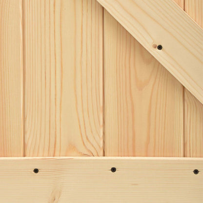 Sliding Door 80 x 210 cm Solid Pine Wood Natural and Black