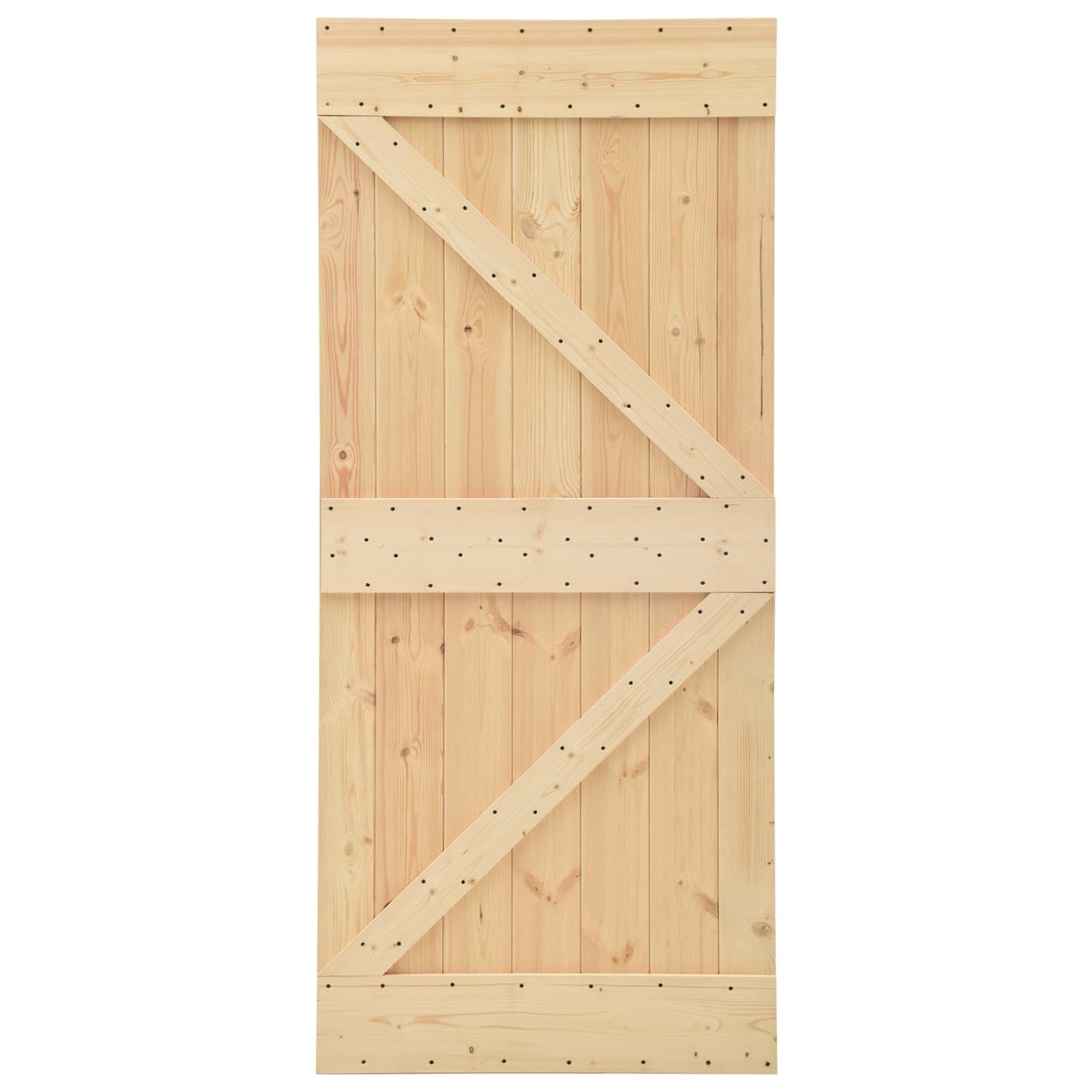Sliding Door 80 x 210 cm Solid Pine Wood Natural and Black