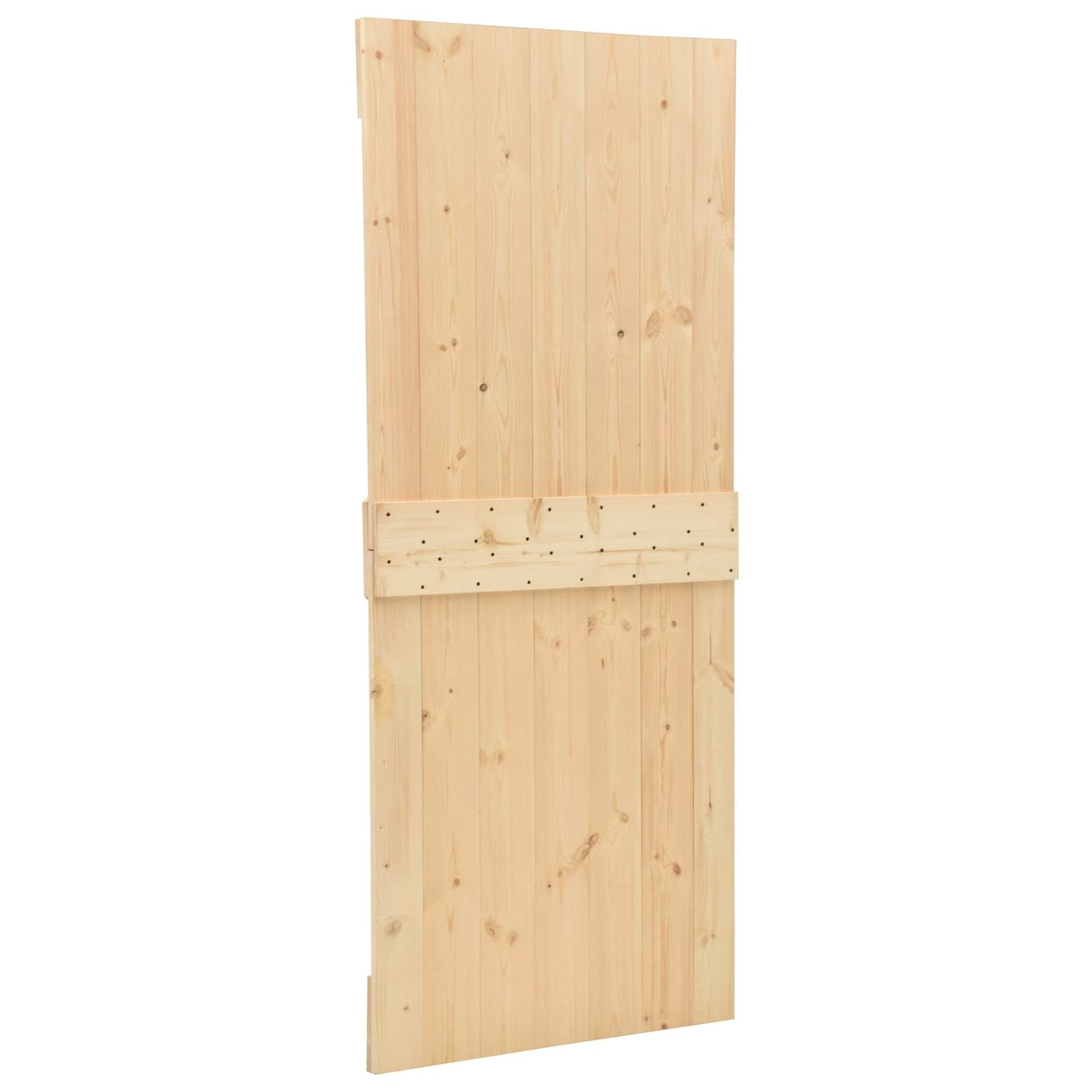 Sliding Door 90 x 210 cm Solid Pine Wood Natural and Black