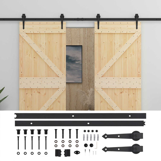 Sliding Door 2 pcs 80 x 210 cm Solid Pine Wood