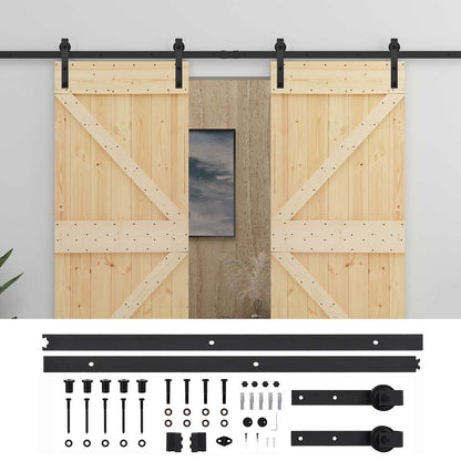 Sliding Door 2 pcs 80 x 210 cm Solid Pine Wood