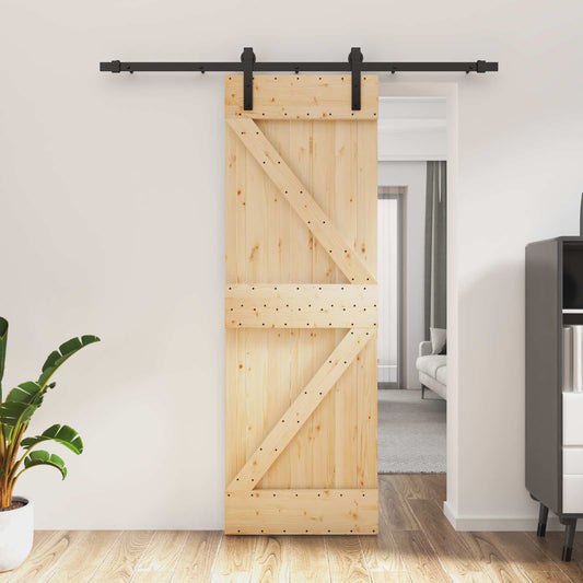 Sliding Door 70 x 210 cm Solid Pine Wood (Untreated)