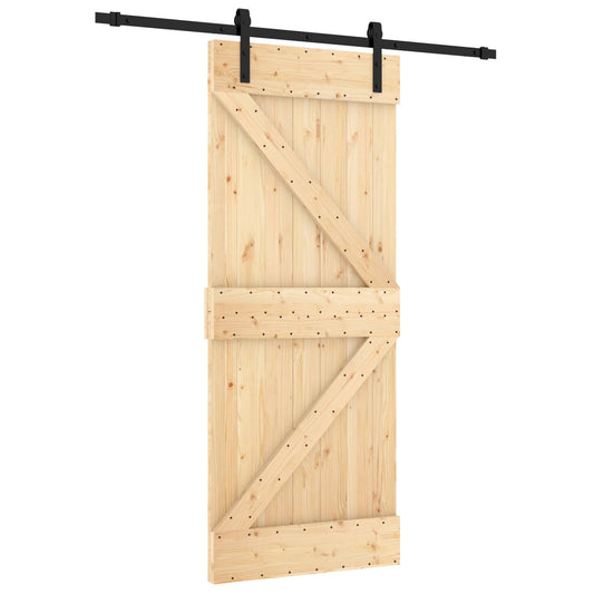 Sliding Door 85 x 210 cm Solid Pine Wood (Untreated)