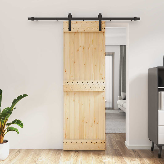 Sliding Door 70 x 210 cm Solid Pine Wood (Untreated)