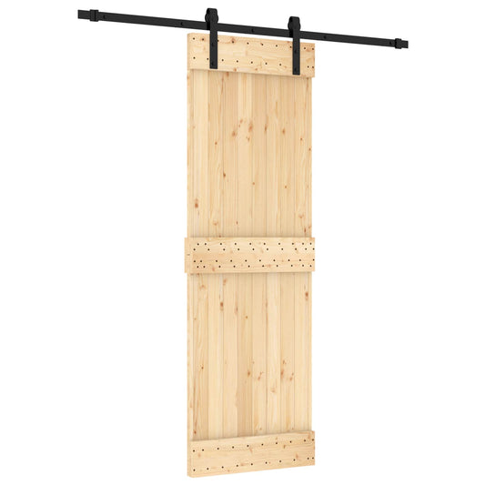 Sliding Door 70 x 210 cm Solid Pine Wood (Untreated)