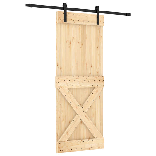 Sliding Door 80 x 210 cm Solid Pine Wood (Untreated)