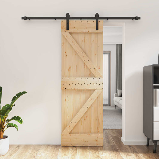 Sliding Door 70 x 210 cm Solid Pine Wood (Untreated)