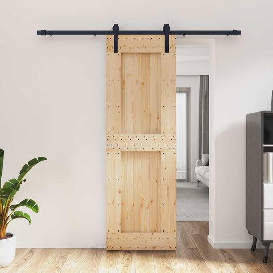 Sliding Door 70 x 210 cm Solid Pine Wood (Untreated)