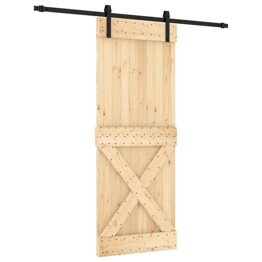 Sliding Door 80 x 210 cm Solid Pine Wood (Untreated)