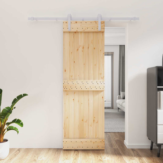 Sliding Door 70 x 210 cm Solid Pine Wood (Untreated)