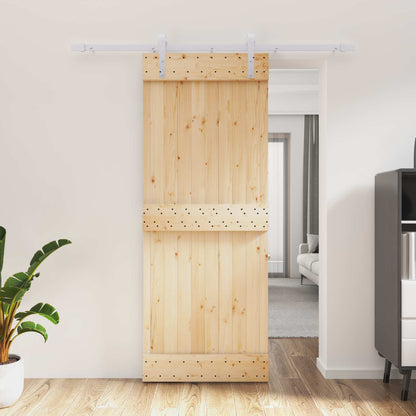 Sliding Door 80 x 210 cm Solid Pine Wood (Untreated)