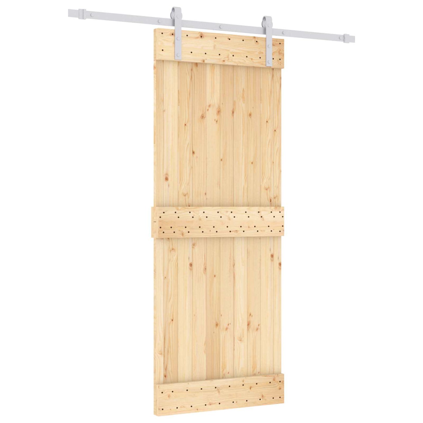 Sliding Door 80 x 210 cm Solid Pine Wood (Untreated)