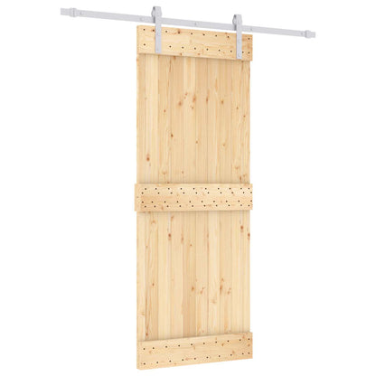 Sliding Door 80 x 210 cm Solid Pine Wood (Untreated)