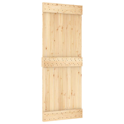 Sliding Door 80 x 210 cm Solid Pine Wood (Untreated)