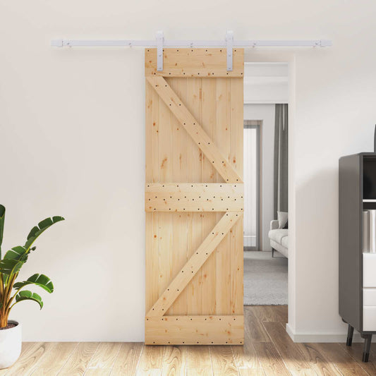 Sliding Door 70 x 210 cm Solid Pine Wood (Untreated)