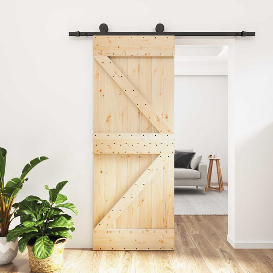 Sliding Door 70 x 210 cm Solid Pine Wood (Untreated)