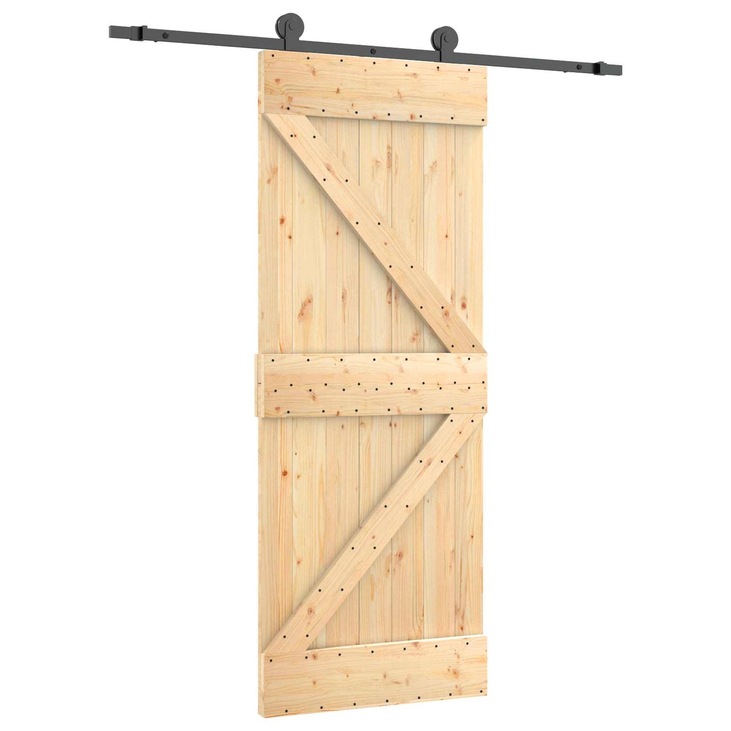 Sliding Door 70 x 210 cm Solid Pine Wood (Untreated)