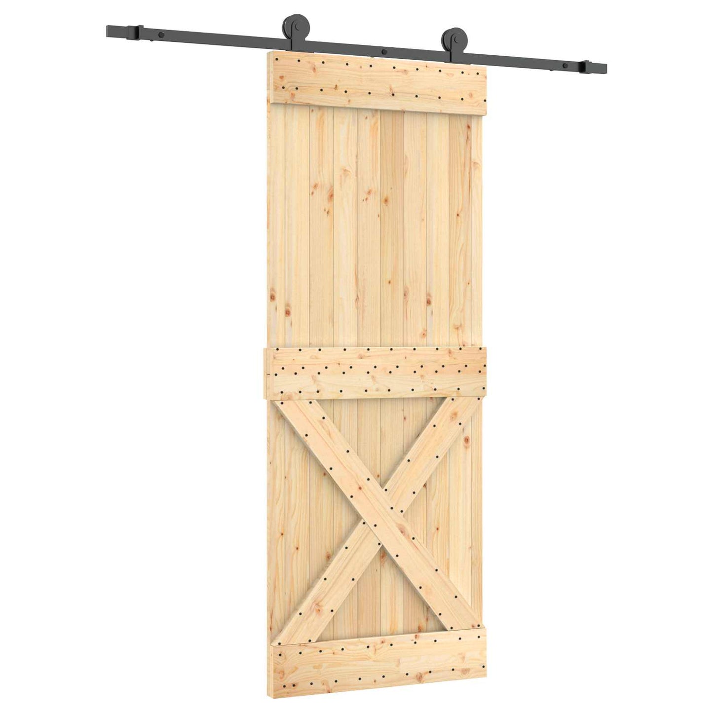 Sliding Door 80 x 210 cm Solid Pine Wood (Untreated)